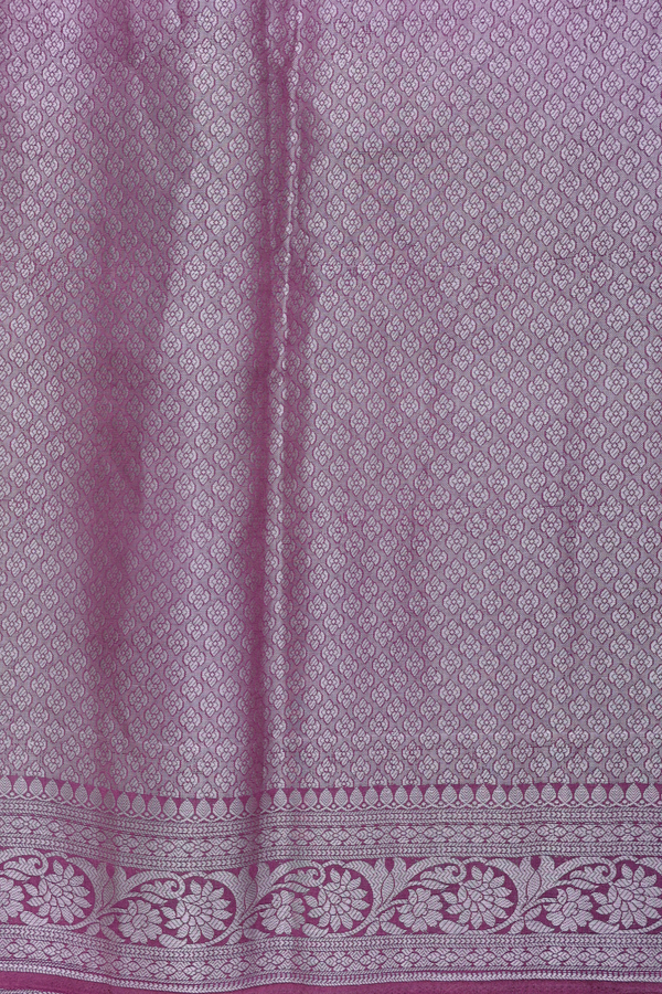Raw Silk Saree In Shades Of Pink With Diagonal Design