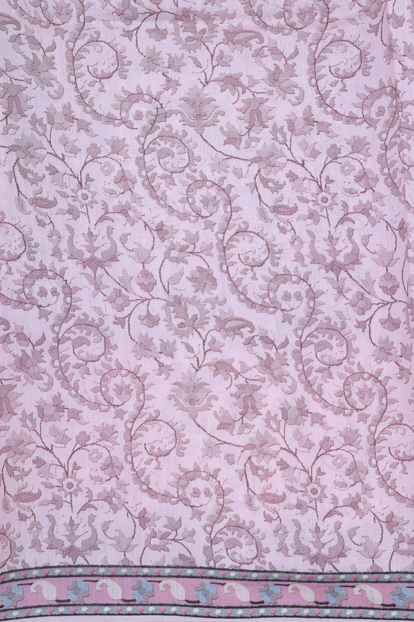 Organza Silk Saree In Pink With Floral Design