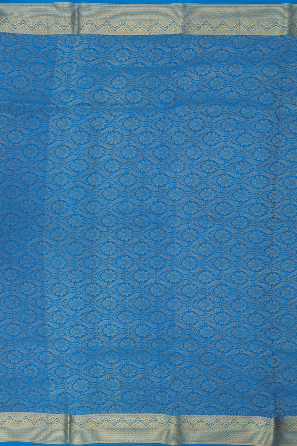 Mysore Silk Saree In Teal Blue With Checks Design