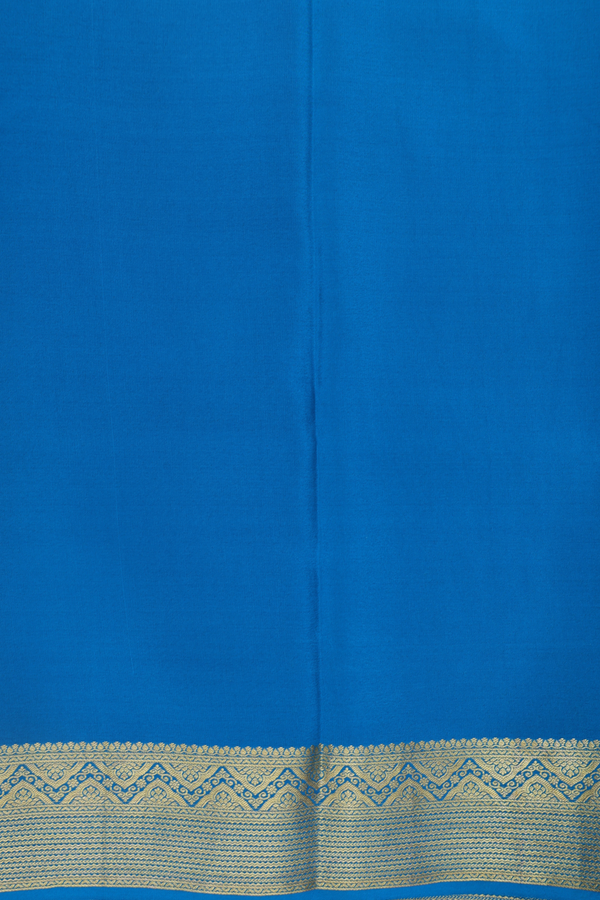 Mysore Silk Saree In Teal Blue With Checks Design