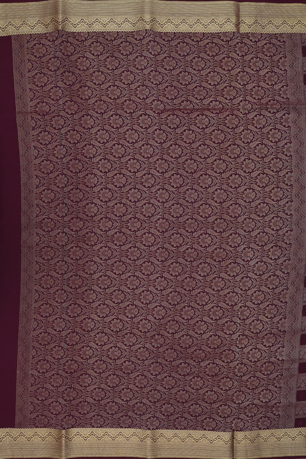 Mysore Silk Saree In Coffee Brown With Checks Design