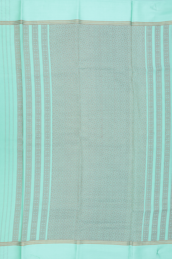 Mysore Silk Saree In Mint Green With Stripes Design