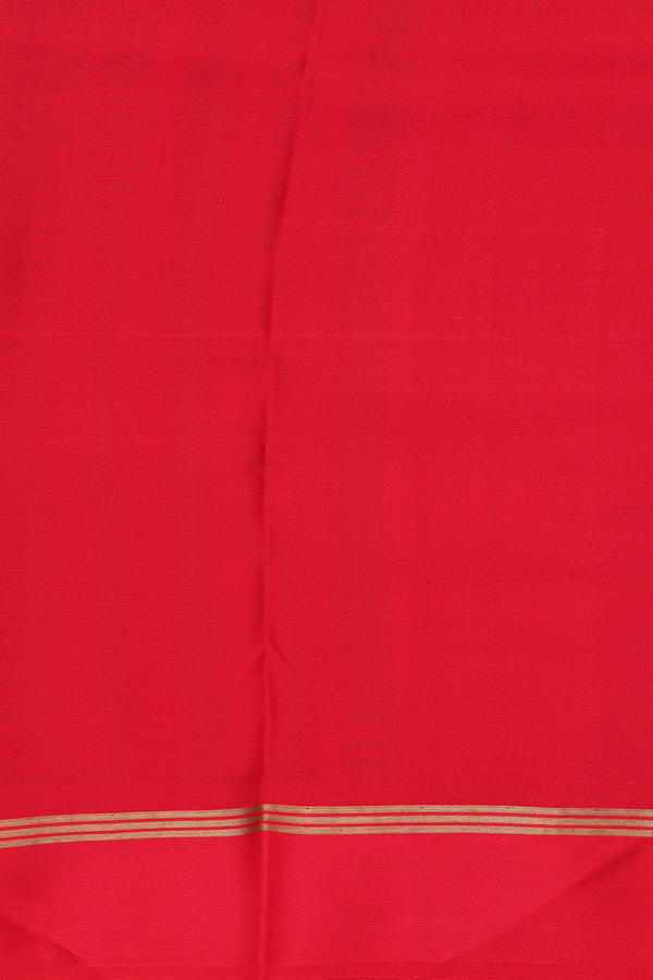 Mysore Silk Saree In Chilli Red With Stripes Design