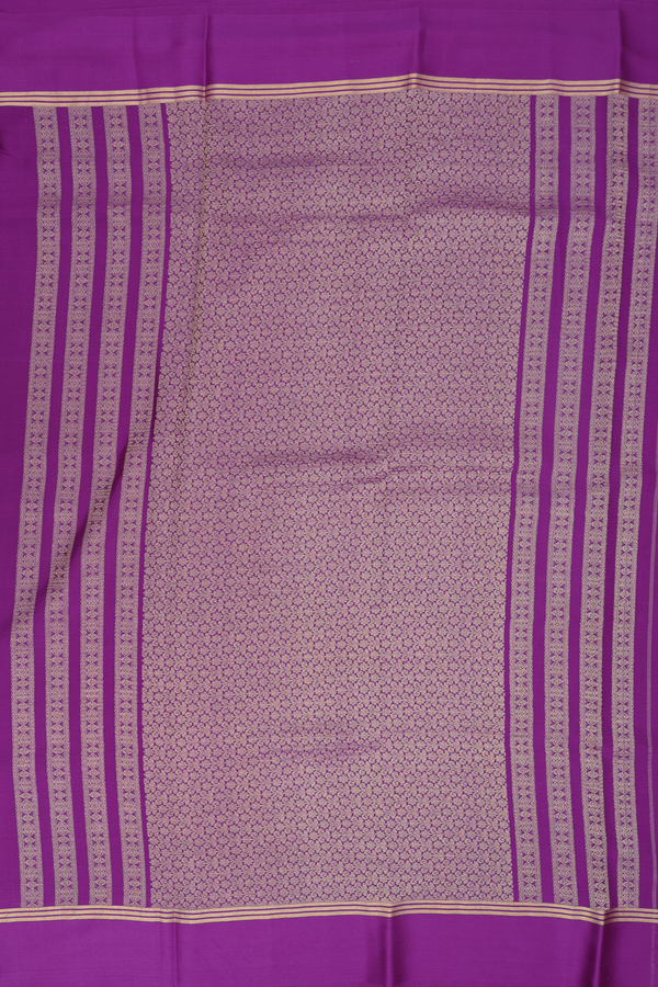 Mysore Silk Saree In Purple With Stripes Design