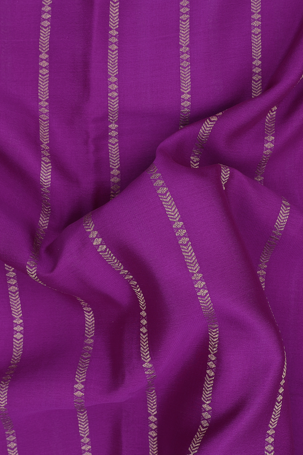Mysore Silk Saree In Purple With Stripes Design