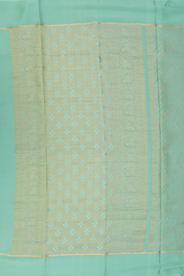 Mysore Silk Saree In Sage Green With Diagonal Design