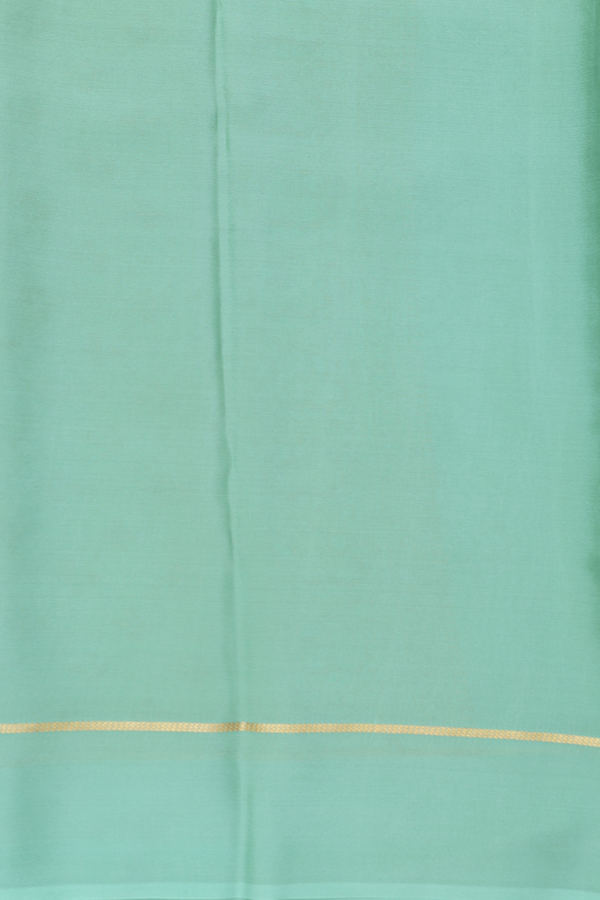 Mysore Silk Saree In Sage Green With Diagonal Design
