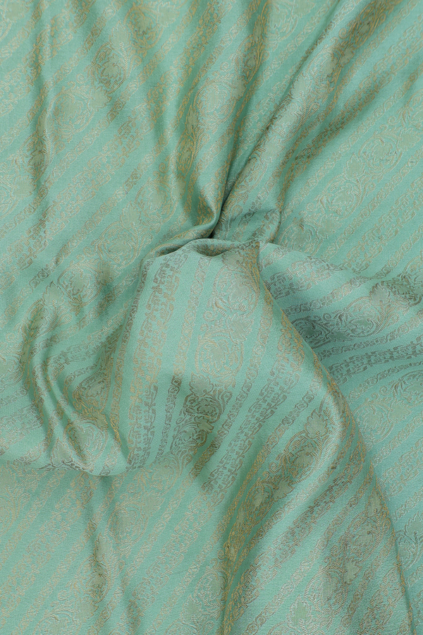 Mysore Silk Saree In Sage Green With Diagonal Design