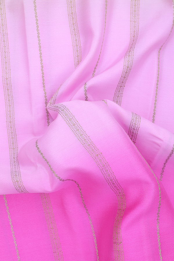 Mysore Silk Saree In Multicolor With Stripes Design