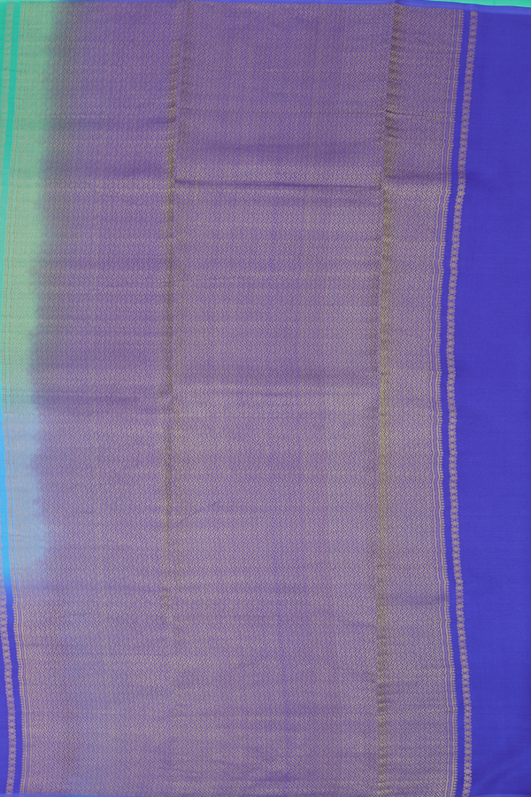 Mysore Silk Saree In Blue And Green With Stripes Design