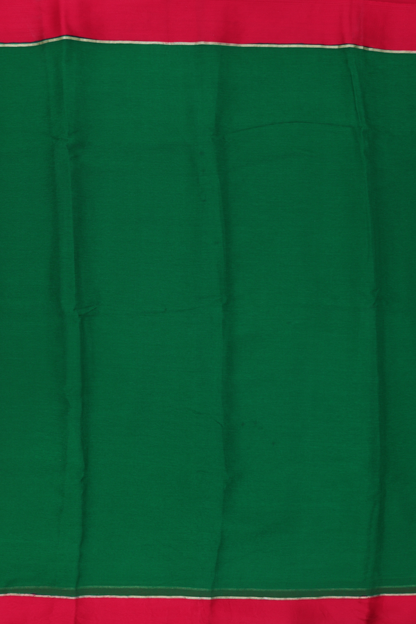 Chiffon Saree In Emerald Green With Contrast Border