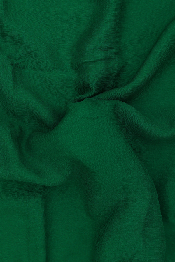Chiffon Saree In Emerald Green With Contrast Border