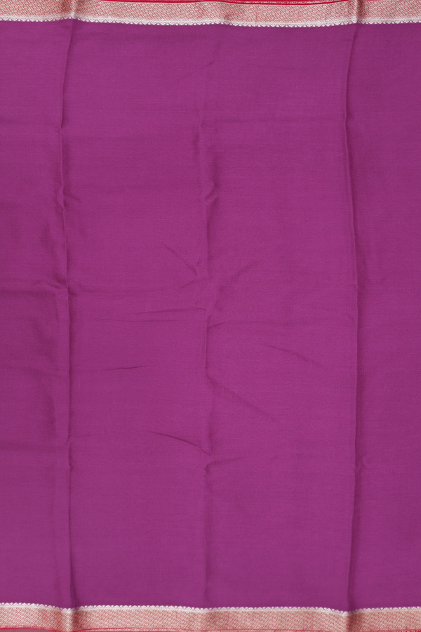 Chiffon Saree In Dusty Purple With Contrast Border