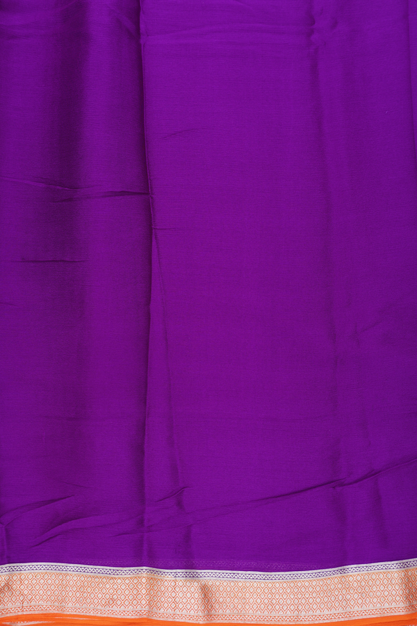 Chiffon Saree In Purple With Contrast Border