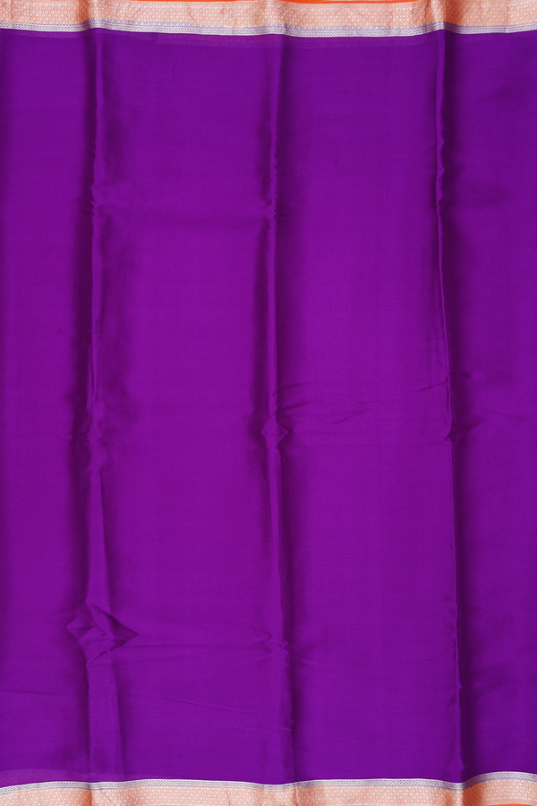 Chiffon Saree In Purple With Contrast Border