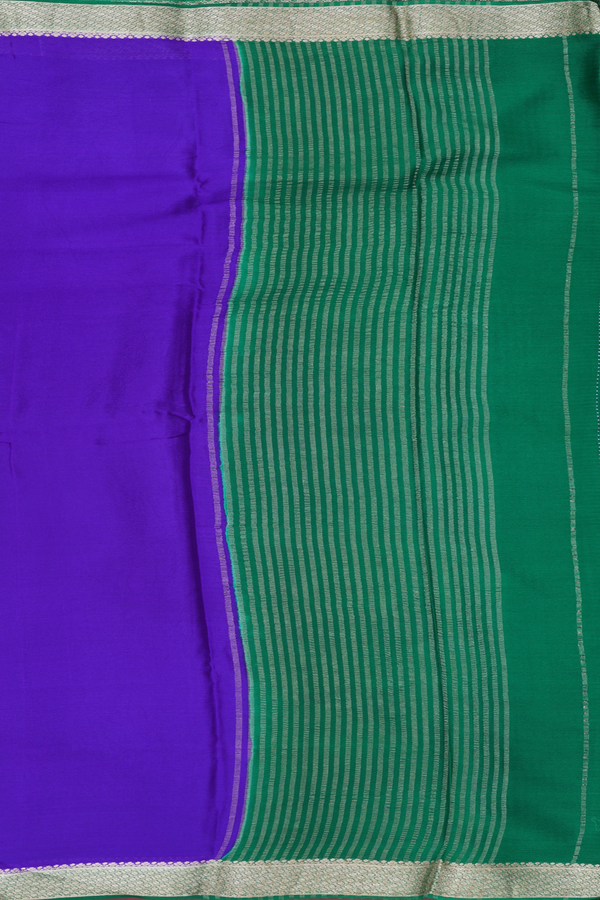 Chiffon Saree In Royal Purple With Contrast Border
