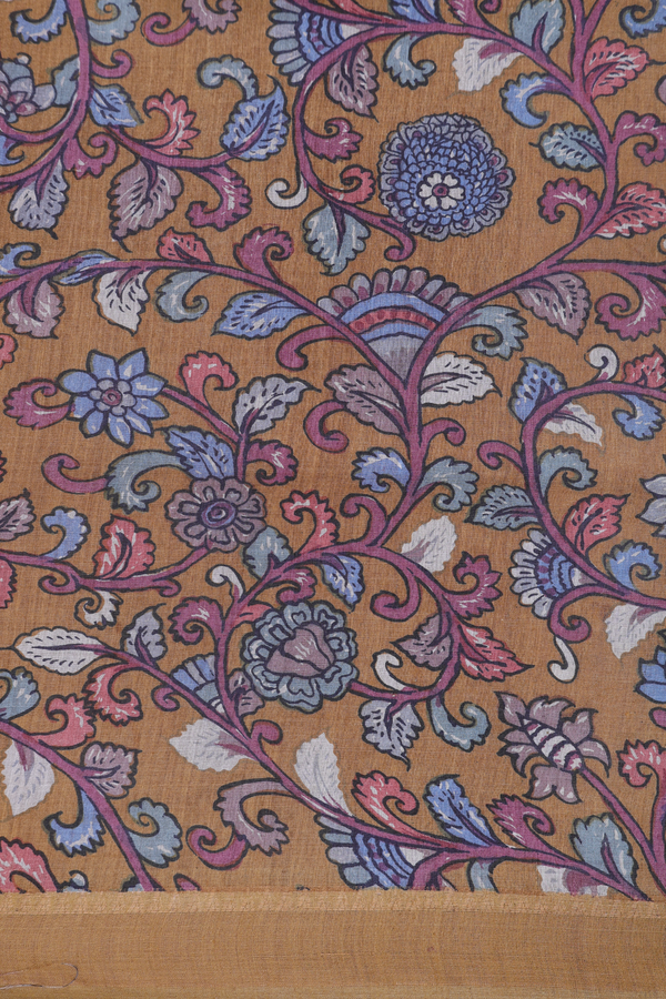 Tussar Silk Saree In Cream Color With Diagonal Design