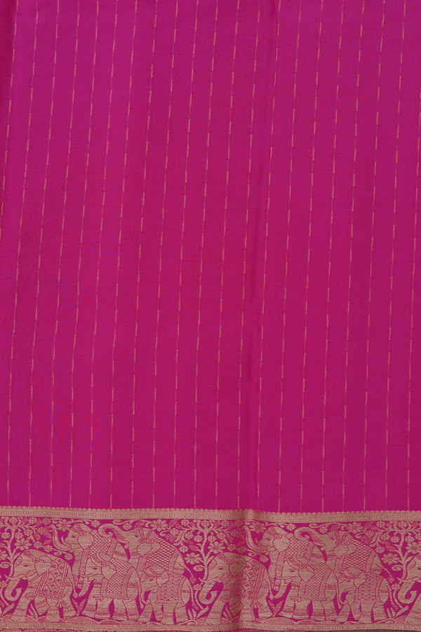 Mysore Silk Saree In Deep Purple With Contrast Border