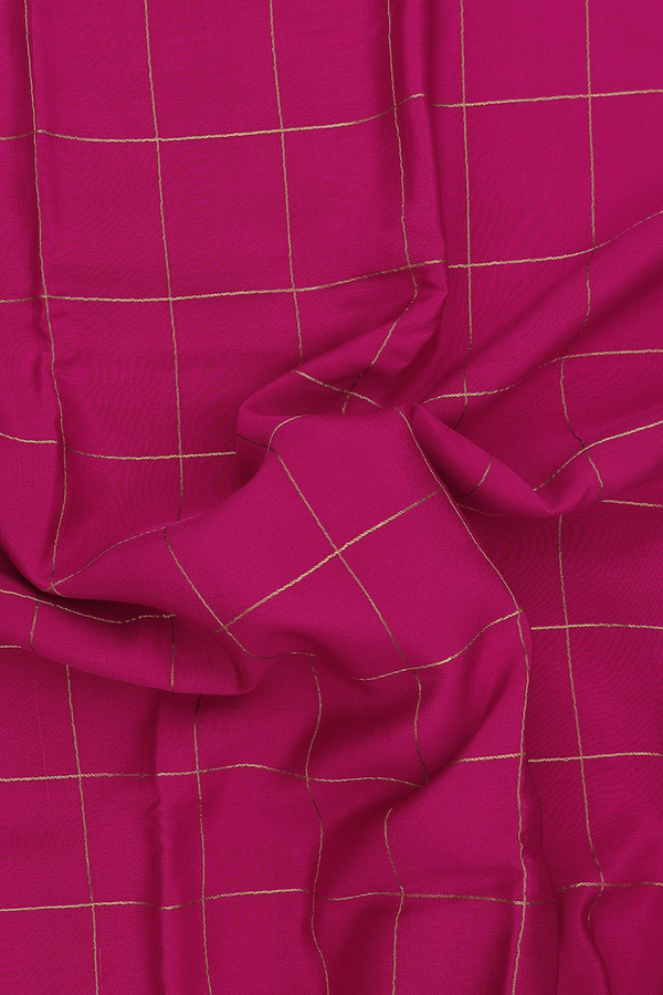 Mysore Silk Saree In Dark Pink With Checks Design