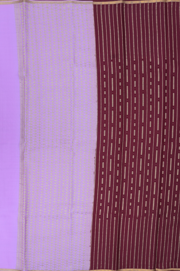 Mysore Silk Saree In Plum Purple With Stripes Design