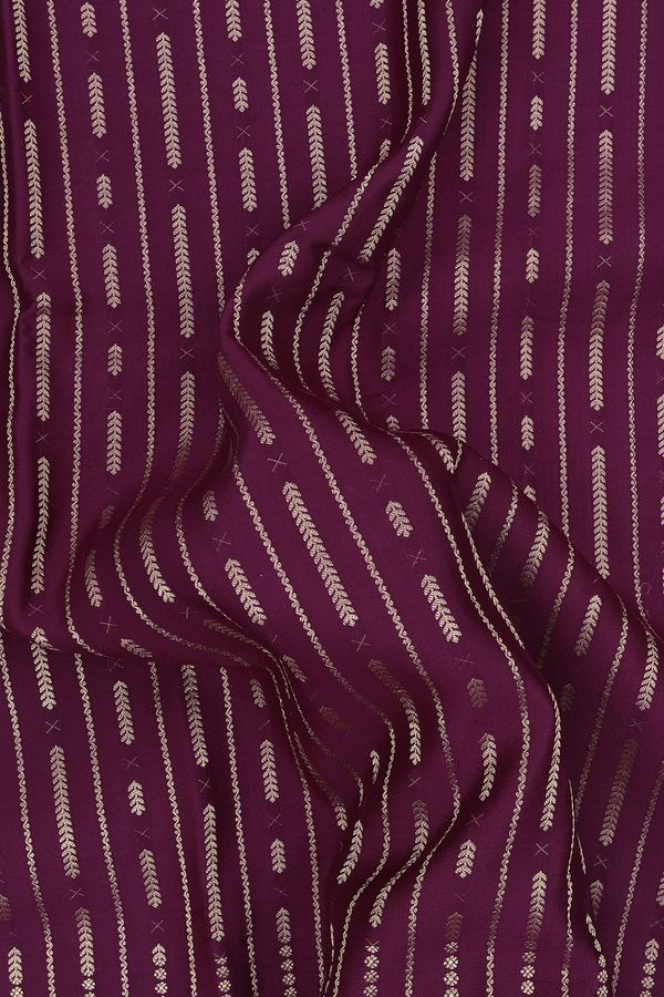 Mysore Silk Saree In Plum Purple With Stripes Design