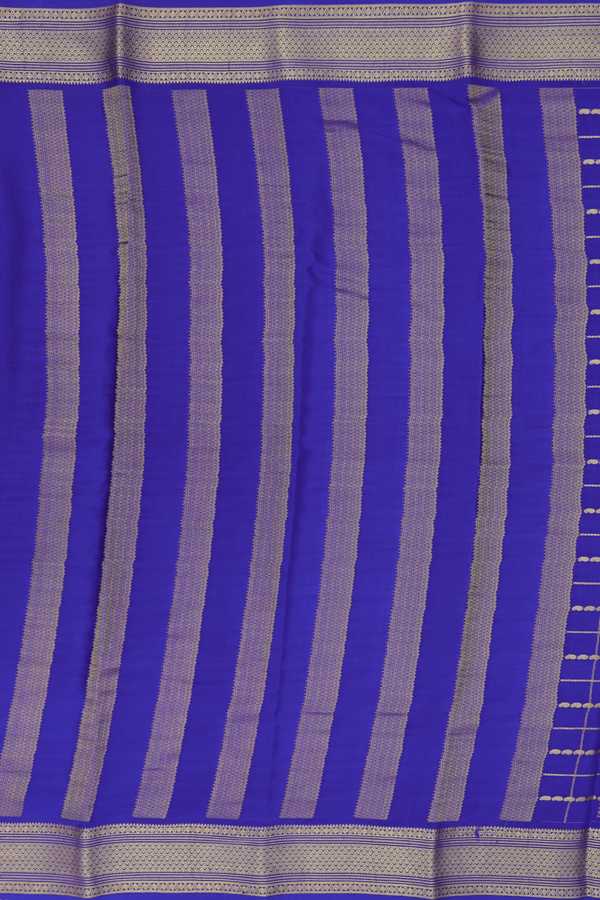 Mysore Silk Saree In Royal Blue With Checks Design