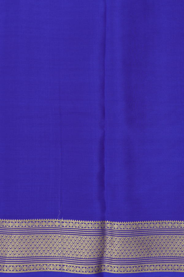Mysore Silk Saree In Royal Blue With Checks Design