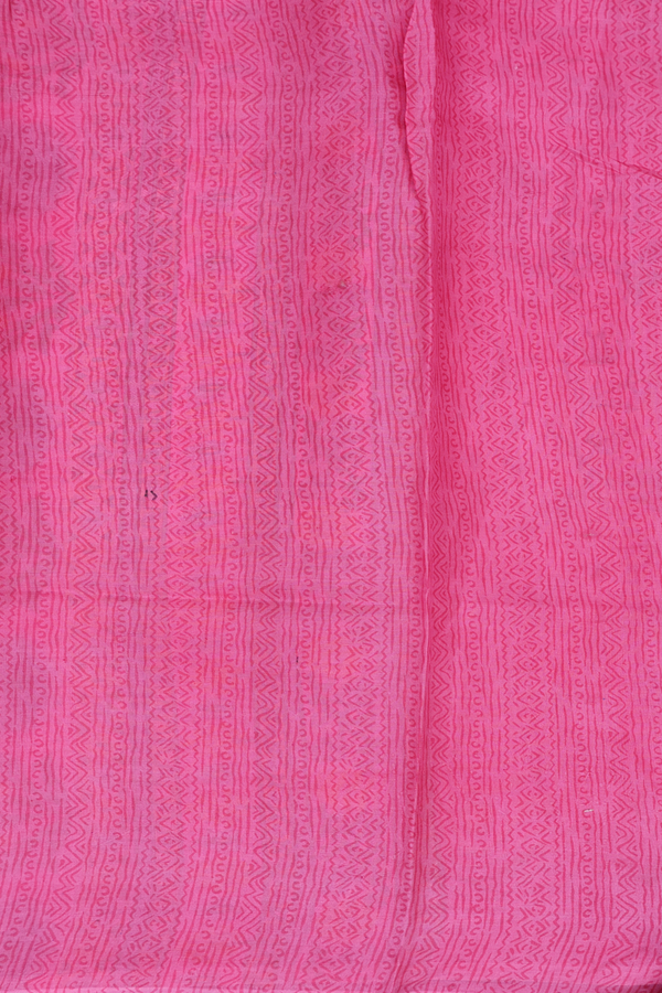 Printed Silk Saree In Pink With Floral Design