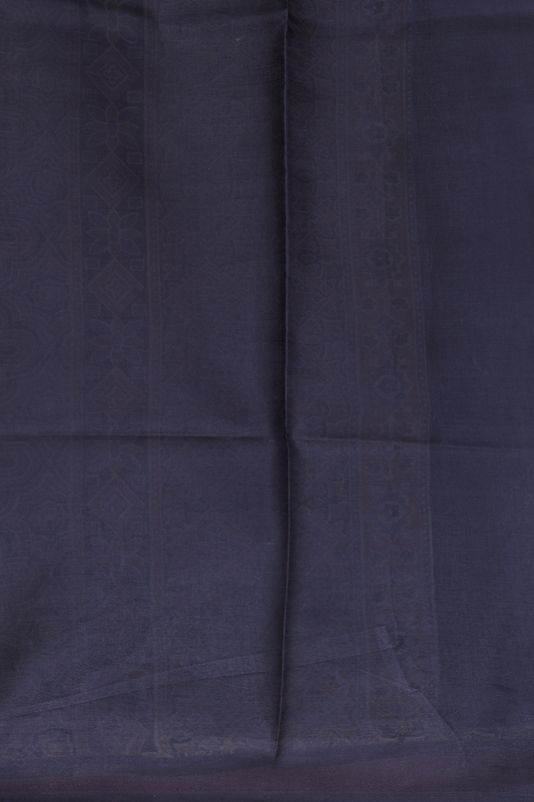 Printed Silk Saree In Black With Diamond Design