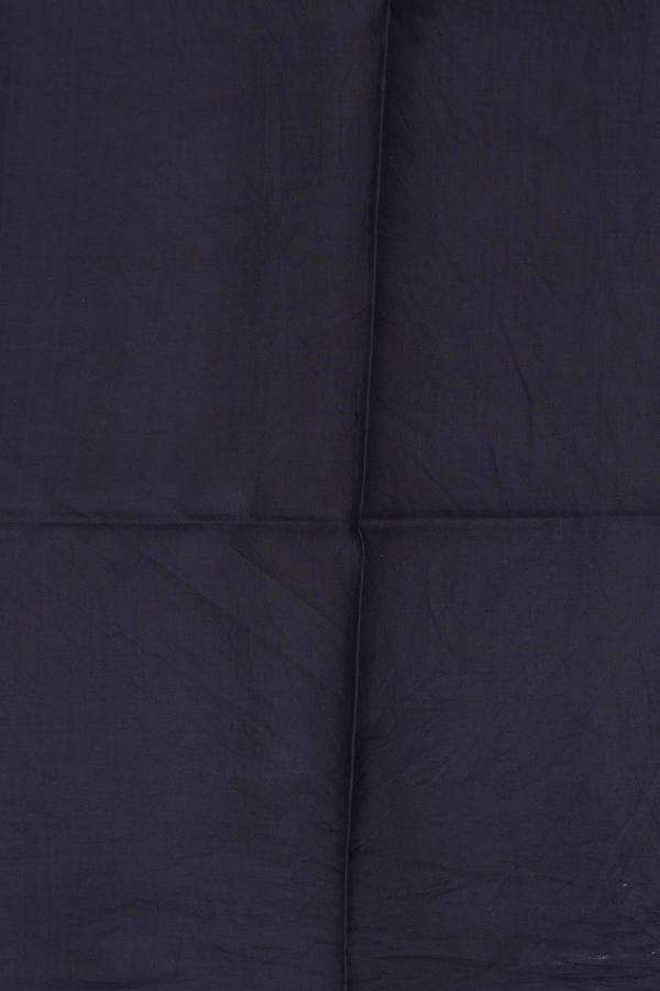 Printed Silk Saree In Black With Floral Design