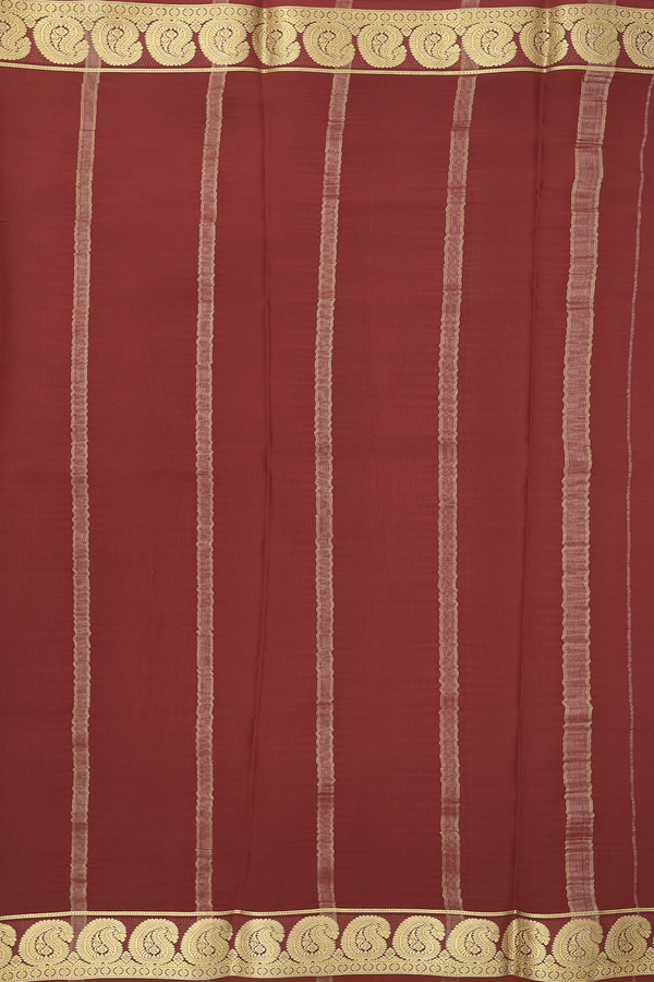 Mysore Silk Saree In Rust Red With Paisley Border
