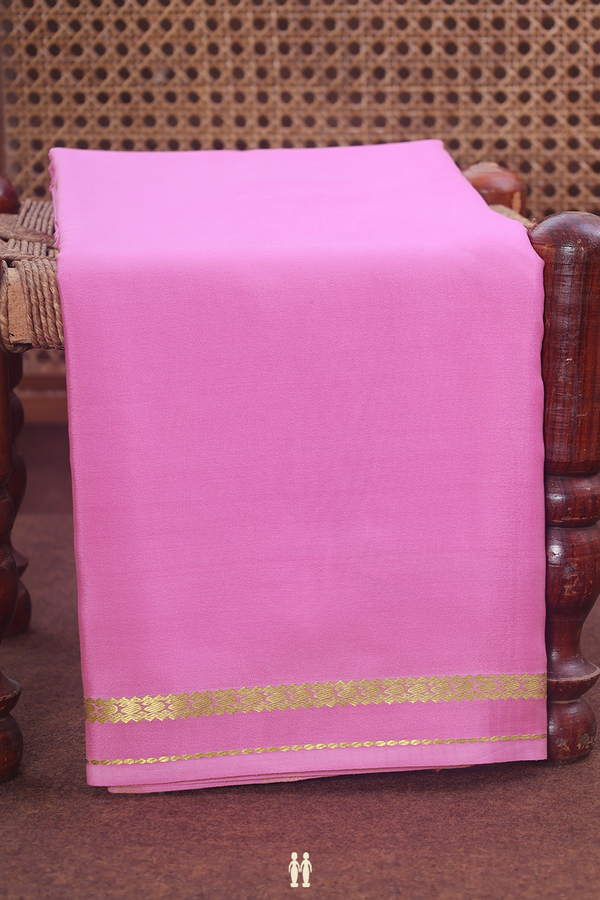 Mysore Silk Saree In Pink With Zari Border