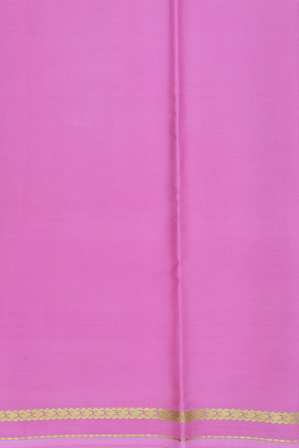 Mysore Silk Saree In Pink With Zari Border