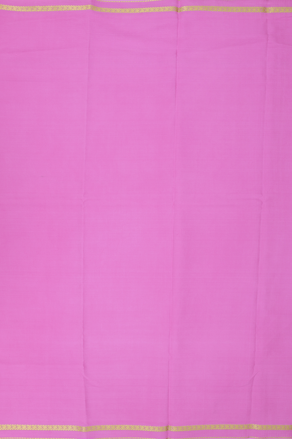 Mysore Silk Saree In Pink With Zari Border