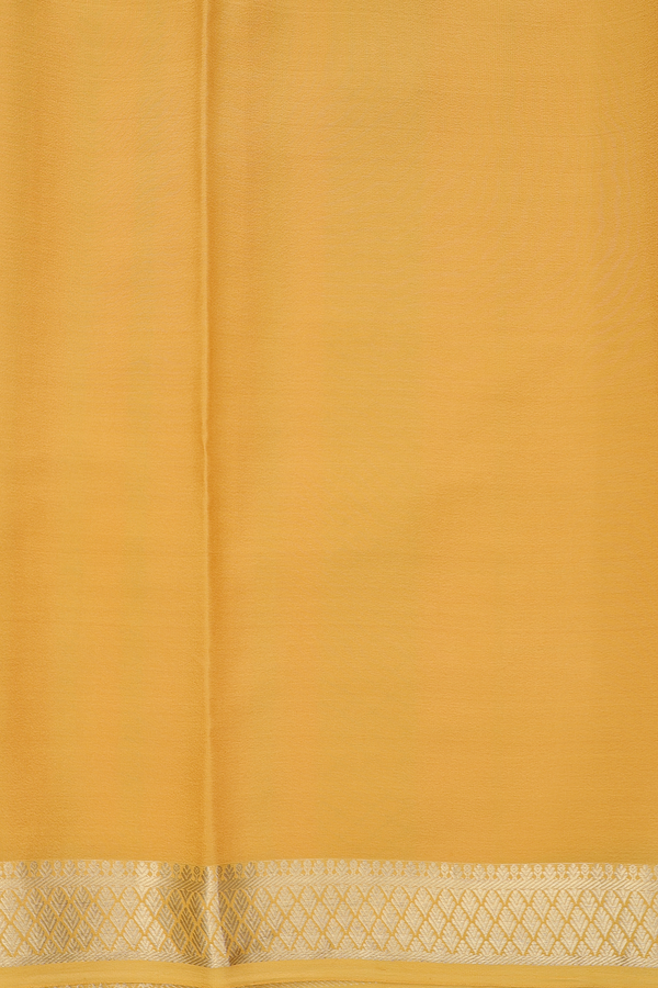Mysore Silk Saree In Mustard Yellow With Checks Design