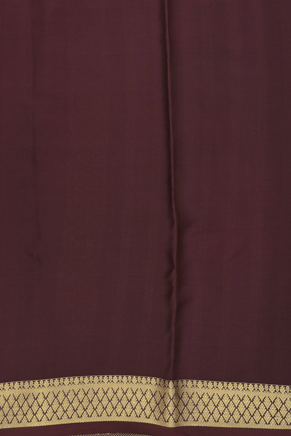 Mysore Silk Saree In Coffee Brown With Checks Design