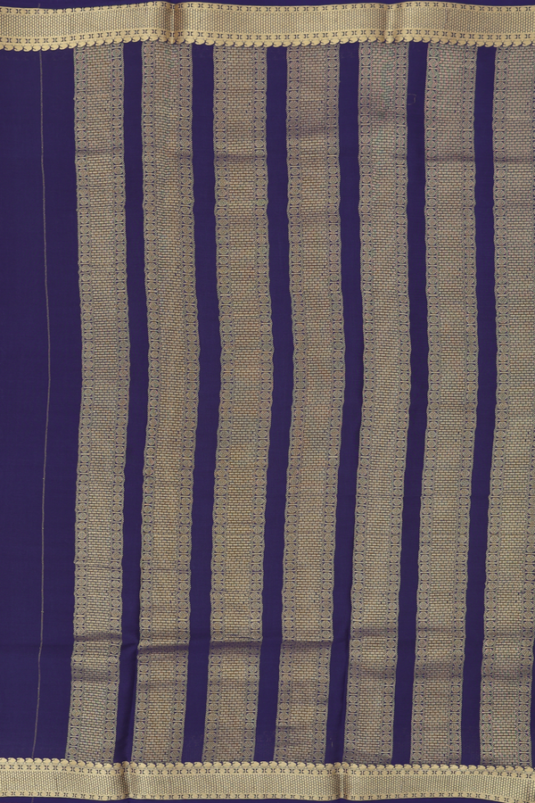 Mysore Silk Saree In Navy Blue With Checks Design