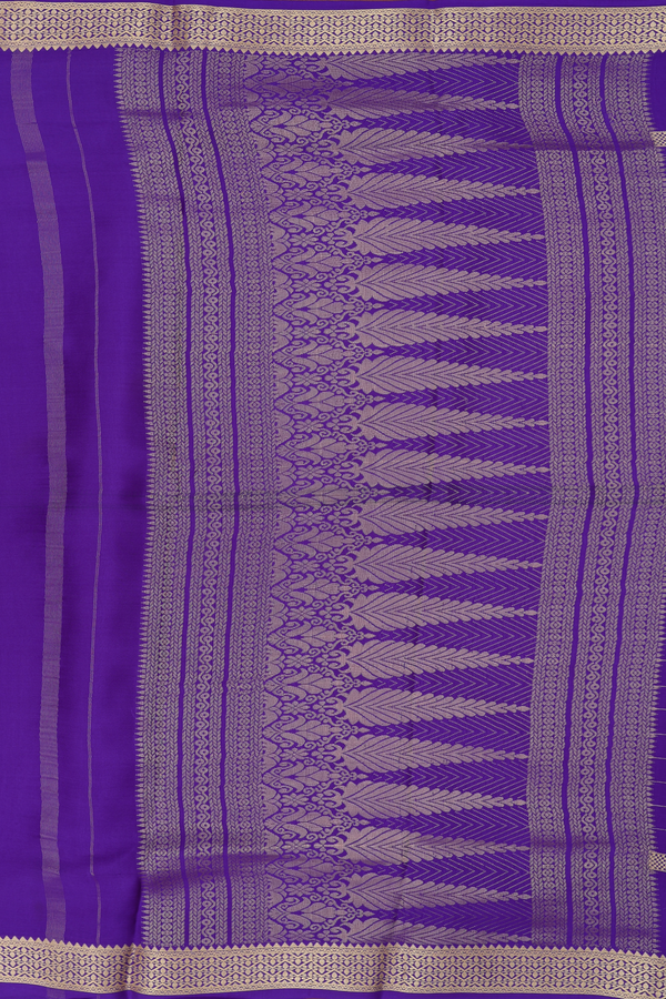 Mysore Silk Saree In Royal Purple With Checks Design