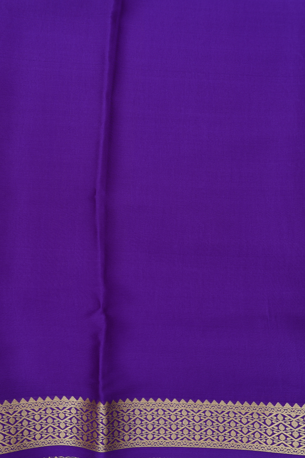 Mysore Silk Saree In Royal Purple With Checks Design