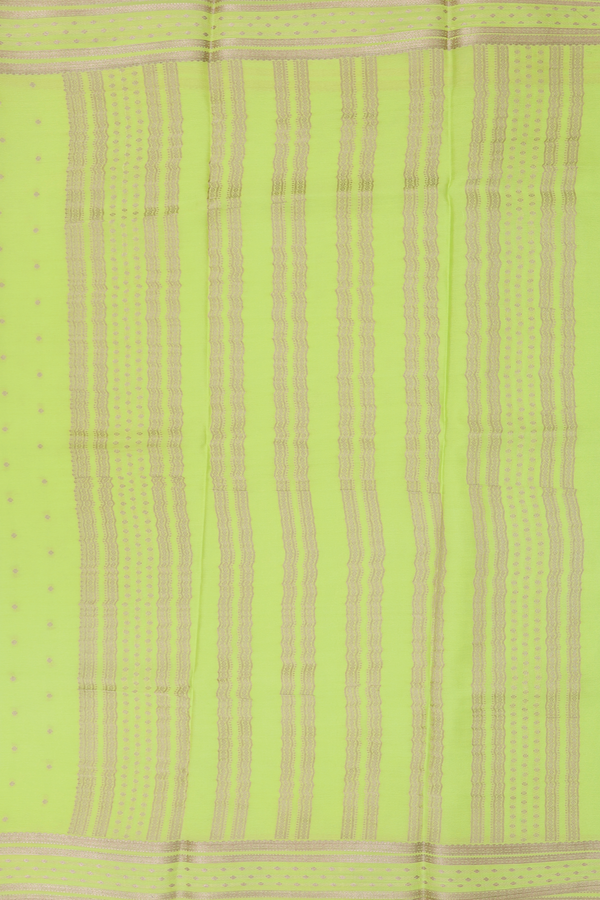 Mysore Silk Saree In Light Green With Zari Buttis