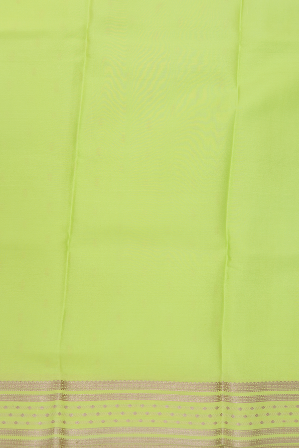 Mysore Silk Saree In Light Green With Zari Buttis