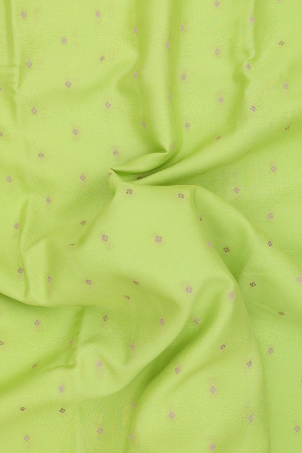 Mysore Silk Saree In Light Green With Zari Buttis