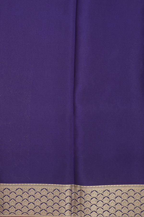 Mysore Silk Saree In Navy Blue With Diamond Design
