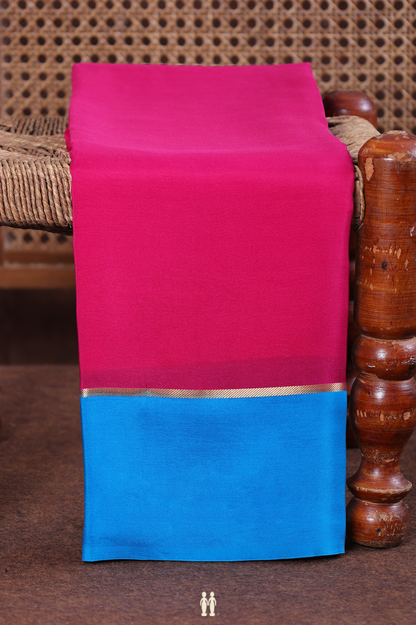Mysore Silk Saree In Magenta With Contrast Border