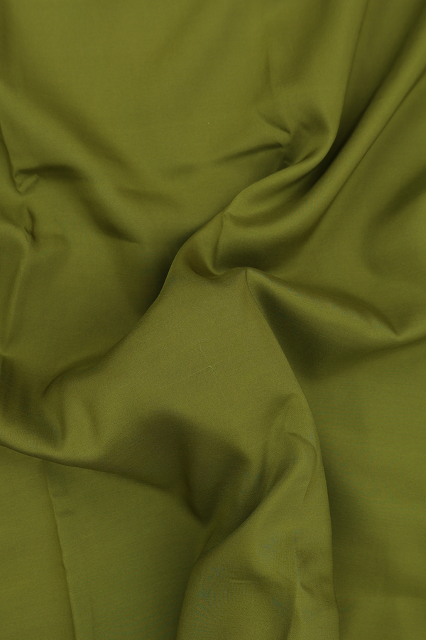 Mysore Silk Saree In Mehendi Green With Zari Border