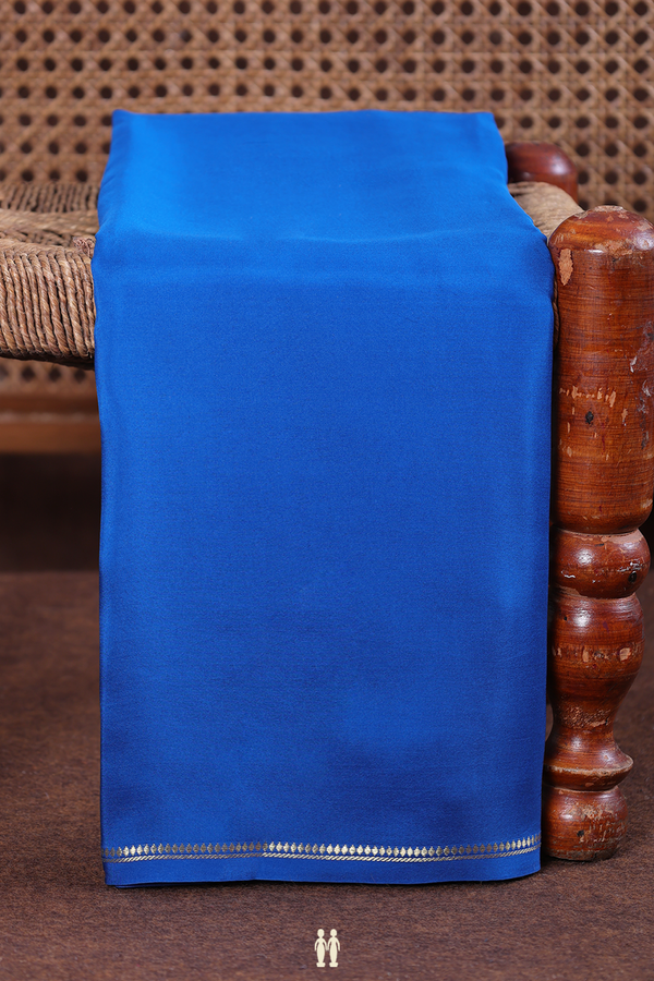 Mysore Silk Saree In Cobalt Blue With Zari Border