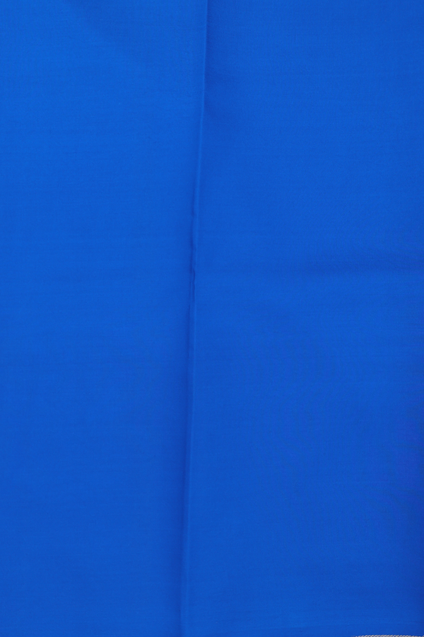 Mysore Silk Saree In Cobalt Blue With Zari Border