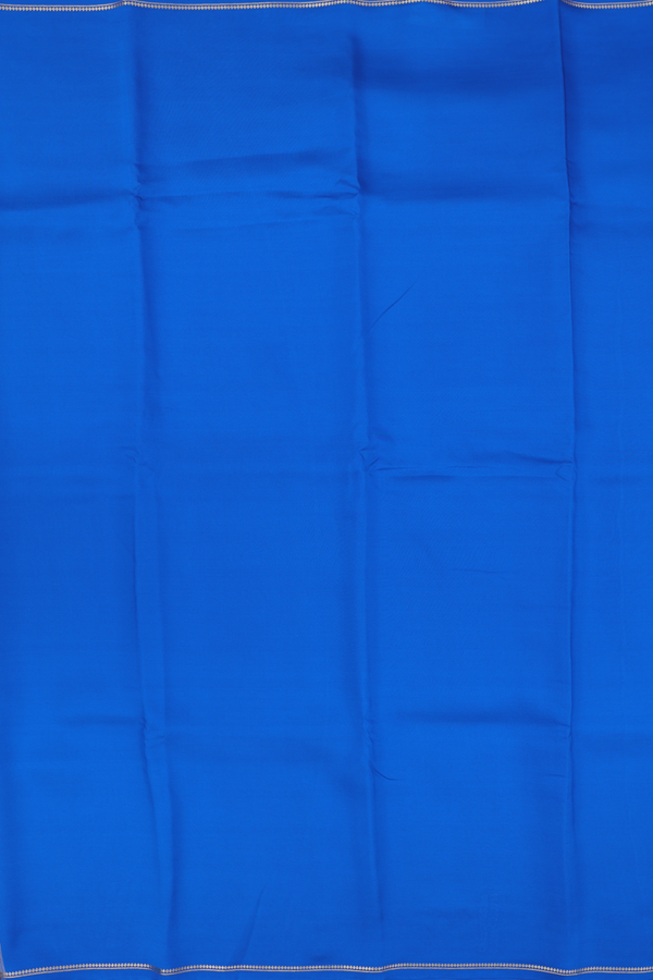 Mysore Silk Saree In Cobalt Blue With Zari Border