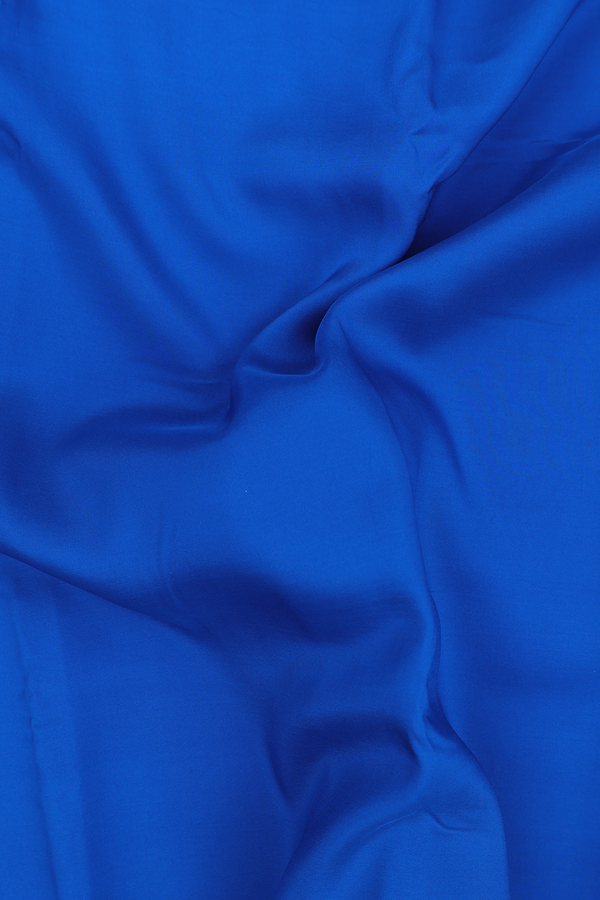 Mysore Silk Saree In Cobalt Blue With Zari Border