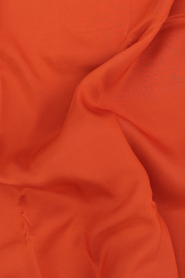 Mysore Silk Saree In Burnt Orange With Contrast Border